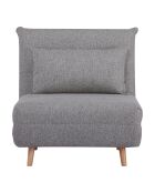 Fauteuil dépliable Marlow gris pieds naturels HN1070 - 875/1925x82x26/82 cm