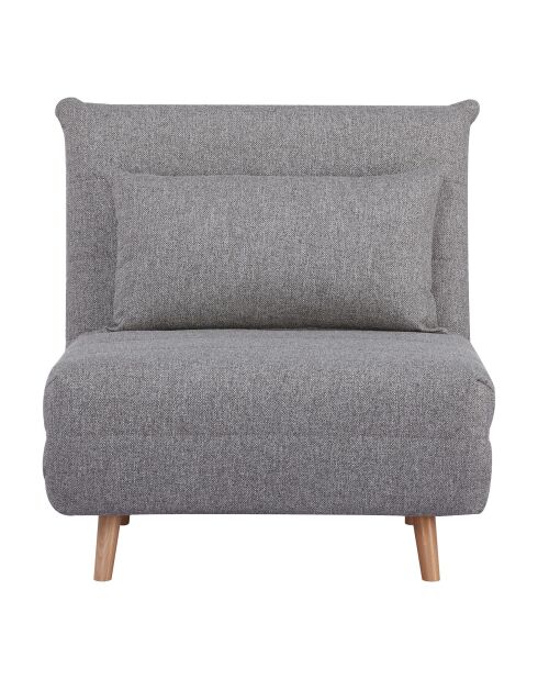 Fauteuil dépliable Marlow gris pieds naturels HN1070 - 875/1925x82x26/82 cm