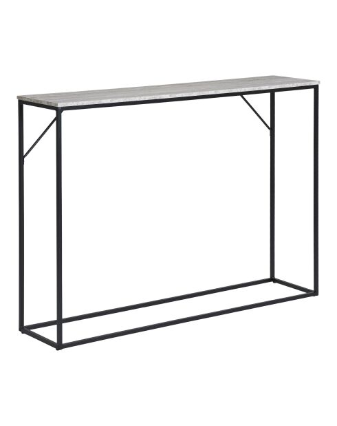 Vita Konsole Tischkonsole 1 Ablage Travertinoptik schwarze Struktur - 110x26x80 cm