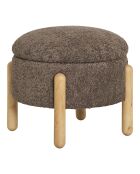 Pouf Medas avec rangement marron/naturel - 45x45x36 cm