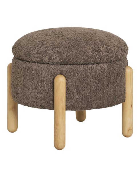 Pouf Medas avec rangement marron/naturel - 45x45x36 cm
