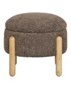 Pouf Medas avec rangement marron/naturel - 45x45x36 cm