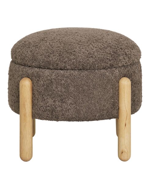 Pouf Medas avec rangement marron/naturel - 45x45x36 cm