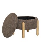 Pouf Medas avec rangement marron/naturel - 45x45x36 cm