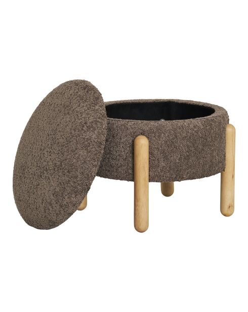 Pouf Medas avec rangement marron/naturel - 45x45x36 cm