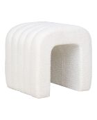 Witte voetenbank met teddybeer Colma - 41x42x36 cm