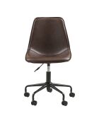 Monaco Bürodrehstuhl aus dunkelbraunem PU-Leder mit schwarzen Beinen HN1227 - 56x48x835-930 cm