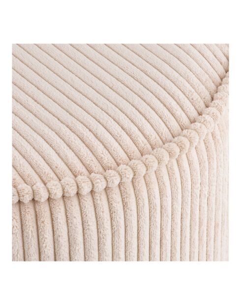 Pouf Taupo velours côtelé beige - 40x40x35 cm