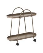 Chariot de bar Empoli 2 étagères acier marron - 60x275x64 cm