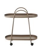 Chariot de bar Empoli 2 étagères acier marron - 60x275x64 cm