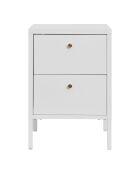 Dalby Kommode mit 2 Schubladen aus weißem Stahl - 40x40x60 cm