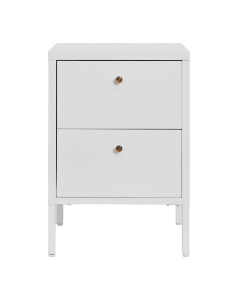 Cómoda Dalby con 2 cajones de acero blanco - 40x40x60 cm