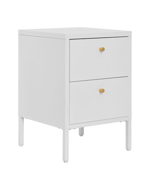 Cómoda Dalby con 2 cajones de acero blanco - 40x40x60 cm
