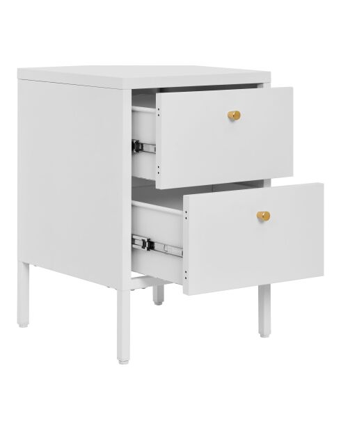 Cómoda Dalby con 2 cajones de acero blanco - 40x40x60 cm