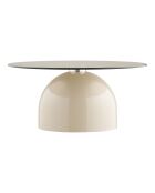 Tavolino Ravello in vetro temperato/metallo grigio/beige - 70x70x33 cm