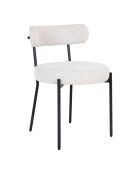 2 sillas de comedor Badalona blancas rizadas con patas negras HN1270 - 495x47x725 cm