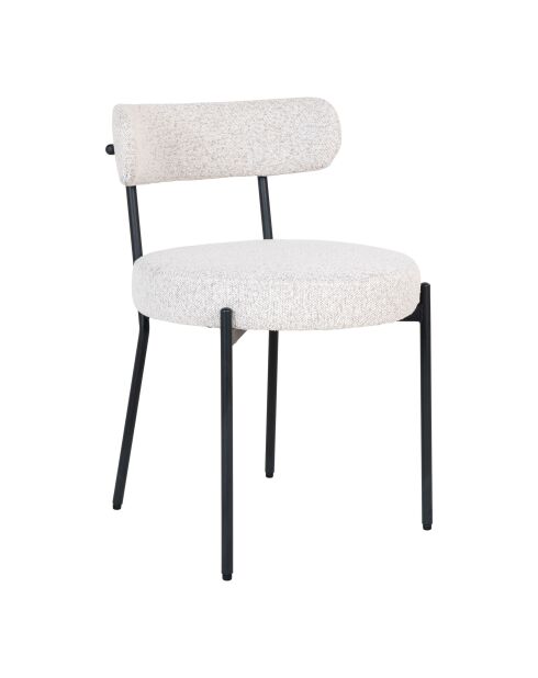 2 sillas de comedor Badalona blancas rizadas con patas negras HN1270 - 495x47x725 cm