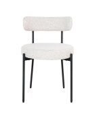 2 sillas de comedor Badalona blancas rizadas con patas negras HN1270 - 495x47x725 cm