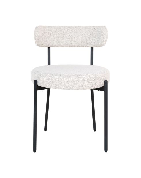 2 sillas de comedor Badalona blancas rizadas con patas negras HN1270 - 495x47x725 cm