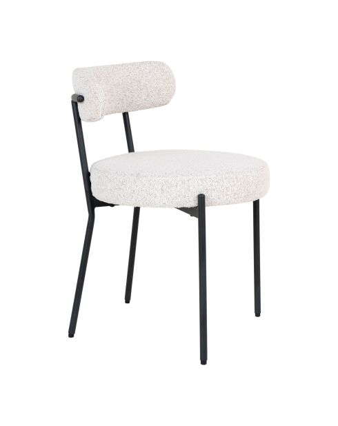 2 sillas de comedor Badalona blancas rizadas con patas negras HN1270 - 495x47x725 cm