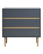 Bisley Kommode aus lackiertem Holz 3 Schubladen dunkelgrau - 40x80x80 cm