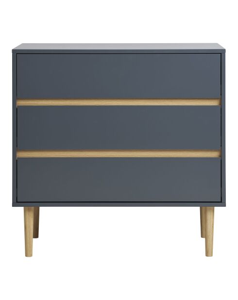 Cómoda Bisley de madera pintada 3 cajones gris oscuro - 40x80x80 cm