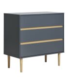 Bisley Kommode aus lackiertem Holz 3 Schubladen dunkelgrau - 40x80x80 cm