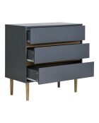 Bisley Kommode aus lackiertem Holz 3 Schubladen dunkelgrau - 40x80x80 cm