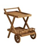 Carrito de té con forma de hada de teca natural - 50x86x81 cm