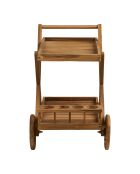 Carrito de té con forma de hada de teca natural - 50x86x81 cm