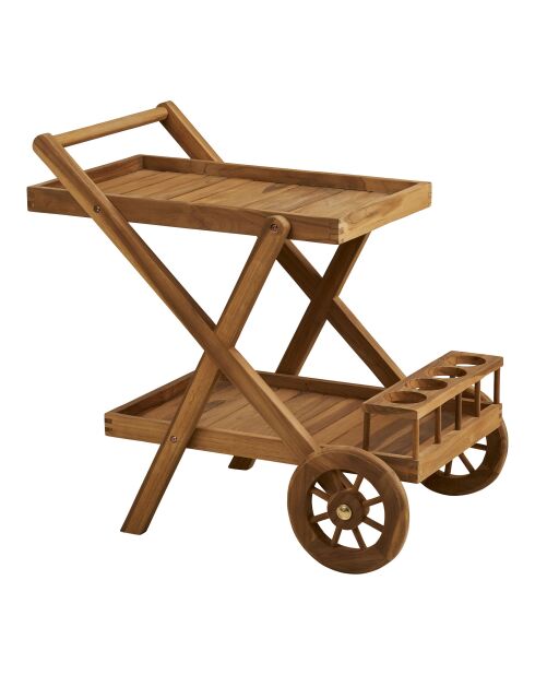 Teekarren aus natürlichem Teakholz, 50 x 86 x 81 cm