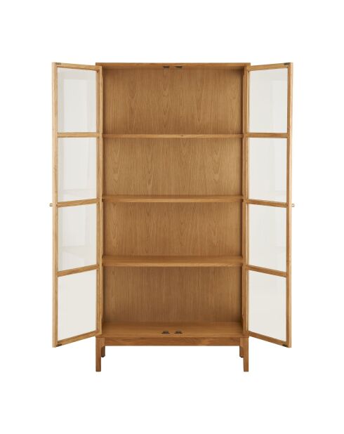 Armadio Zamora 2 ante in vetro 3 ripiani in rovere/impiallacciato rovere/vetro temperato naturale - 90x40x180 cm