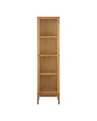 Zamora Schrank mit 1 Glastür Eiche/Eichenfurnier/gehärtetes Naturglas - 47x40x180 cm
