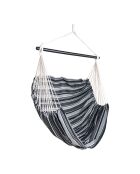 Fauteuil hamac Lamia polyester/coton mélèze noir/gris/blanc - 100x130x185 cm