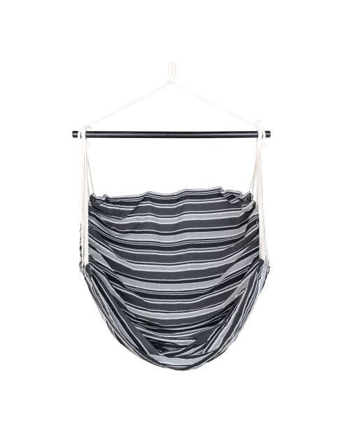 Fauteuil hamac Lamia polyester/coton mélèze noir/gris/blanc - 100x130x185 cm