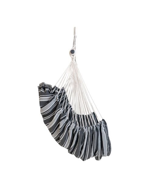 Fauteuil hamac Lamia polyester/coton mélèze noir/gris/blanc - 100x130x185 cm