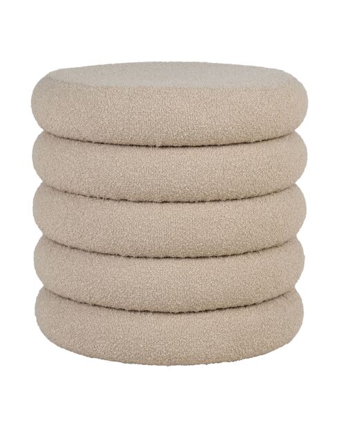 Brooklyn Pouf with storage bouclé beige - 44x44x44 cm
