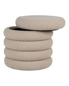 Brooklyn Pouf with storage bouclé beige - 44x44x44 cm
