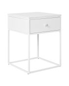 Tavolino Vita 1 cassetto bianco struttura bianca - 40x40x55 cm