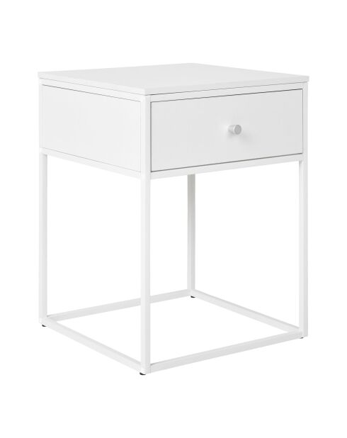 Vita Beistelltisch 1 Schublade mit weißem weißem Rahmen - 40x40x55 cm