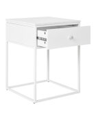 Tavolino Vita 1 cassetto bianco struttura bianca - 40x40x55 cm