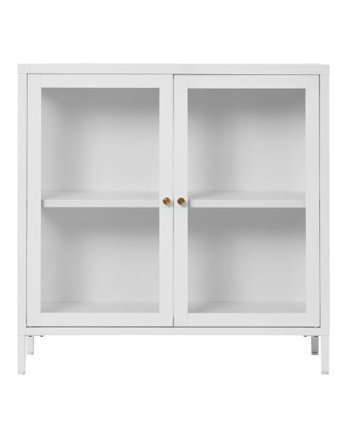 Armario Dalby con 2 puertas de cristal en acero blanco - 35x80x80 cm