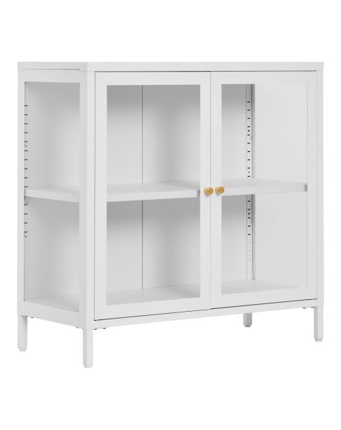 Armario Dalby con 2 puertas de cristal en acero blanco - 35x80x80 cm