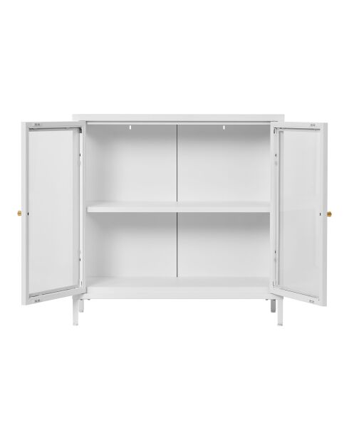 Armario Dalby con 2 puertas de cristal en acero blanco - 35x80x80 cm
