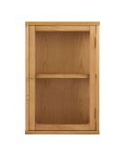 Zamora Wandschrank Eiche/Eichenfurnier/natürliches gehärtetes Glas - 40x20x60 cm