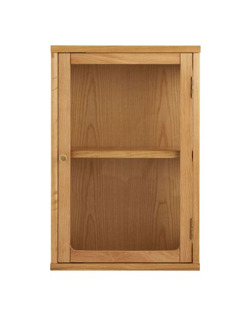 Pensile Zamora in rovere/impiallacciato di rovere/vetro temperato naturale - 40x20x60 cm