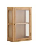 Zamora Wandschrank Eiche/Eichenfurnier/natürliches gehärtetes Glas - 40x20x60 cm