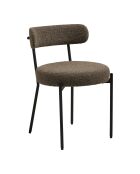 2 sillas de comedor Badalona con patas negras marrones rizadas HN1064 - 495x47x725 cm