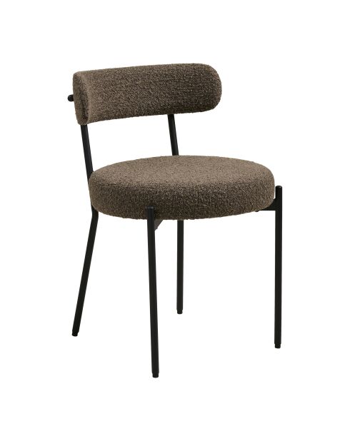 2 sillas de comedor Badalona con patas negras marrones rizadas HN1064 - 495x47x725 cm