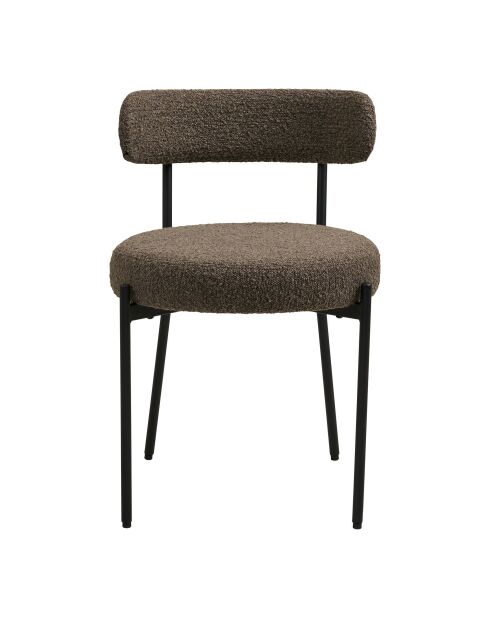 2 sillas de comedor Badalona con patas negras marrones rizadas HN1064 - 495x47x725 cm